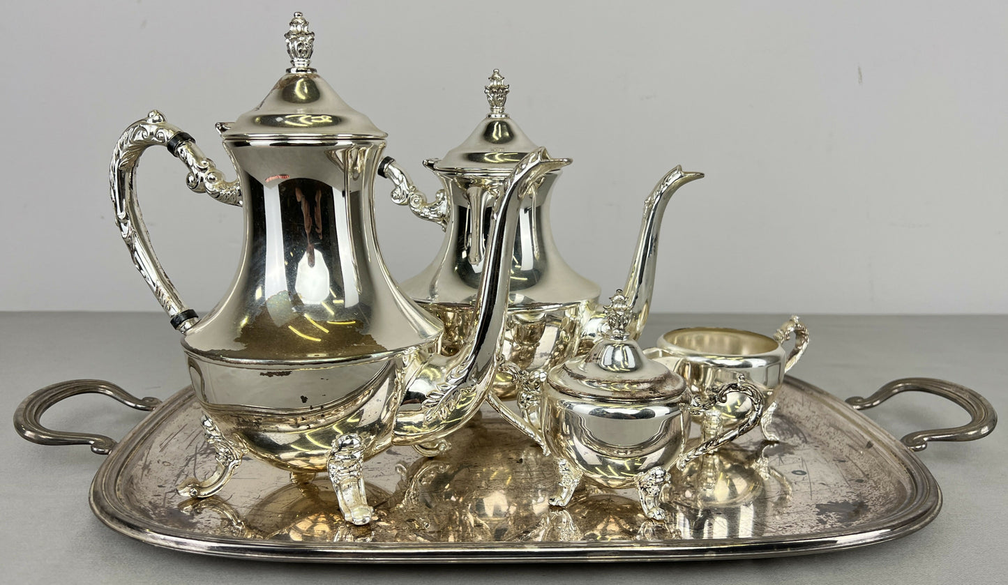 Coffee Set Vintage French Style Tea Coffee Serving Tray with Pot LOT 6433