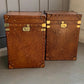 End Table Leather Colonial British Travel Trunks