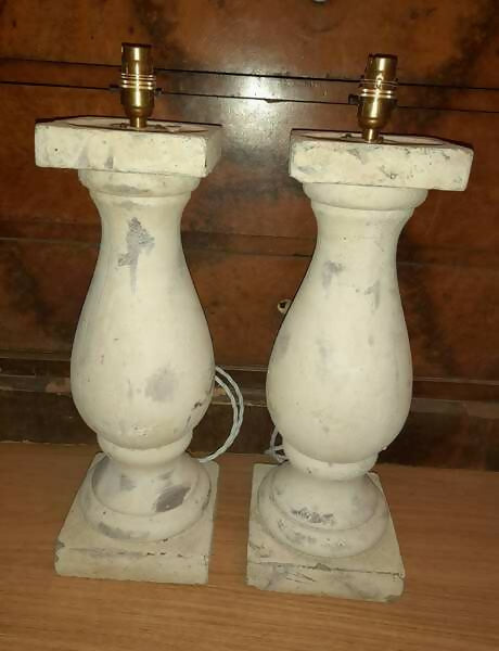 Pair of Vintage Stone Lamps