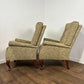 Pair of Reproduction Button Backed Upholstered Armchairs