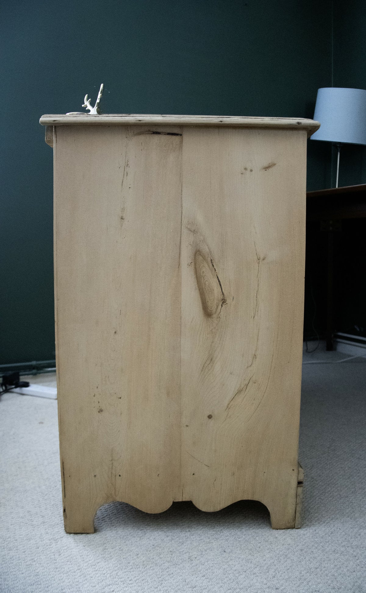 Antique Pine Chest of Drawers with stencils , three large drawers