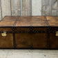 English storage trunk - hand dyed bespoke leather - custom coffee table