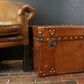 Bridle Leather Coffee Table Storage Trunk - Luxury Handmade English - Hand Pinned - Storage