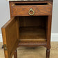 Bedside Table Antique French Marble Top Oak Cabinet Carved Cupboard LOT 6353
