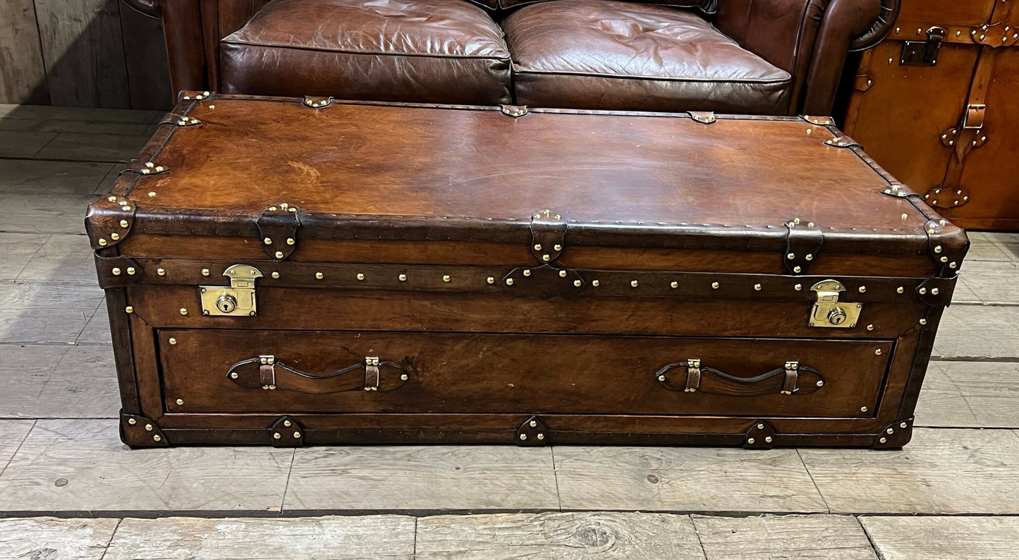Vintage Coffee Table Storage Trunk, Luxury Home Interiors.