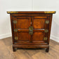 Priory Oak Bookcase with Linen Fold Doors