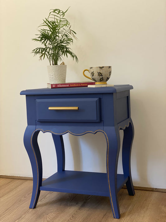 Blue & Honeycomb Side Table