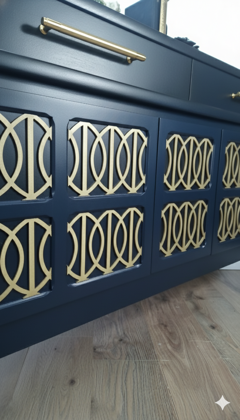 MADE TO ORDER-MIDCENTURY NATHAN NAVY BLUE SIDEBOARD