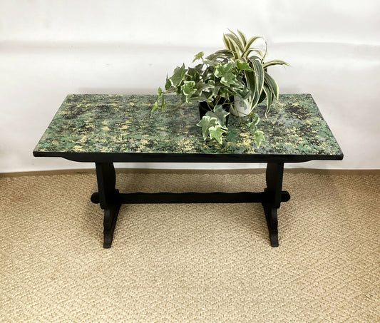 Hand Made Coffee Table Hand Painted In Retro Vintage Pattern