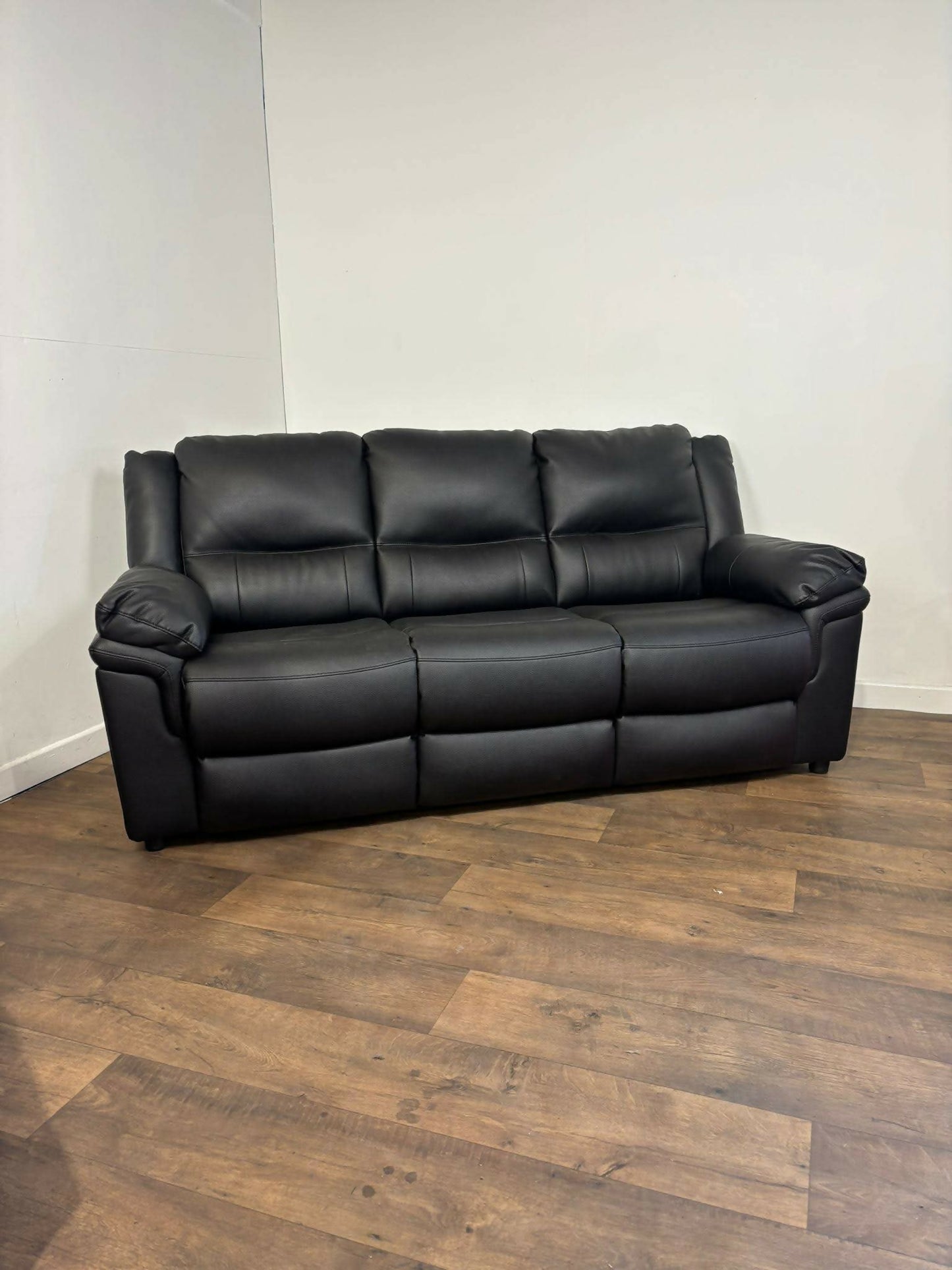 Albion Static Faux Leather Three Seater Sofa