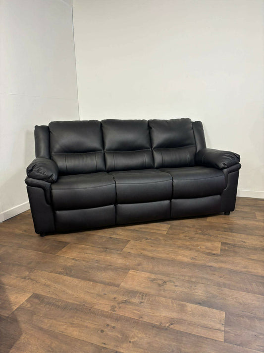 Albion Static Faux Leather Three Seater Sofa