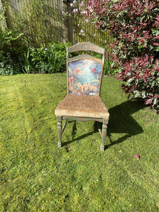 Vintage Chair with verdigris effect frame