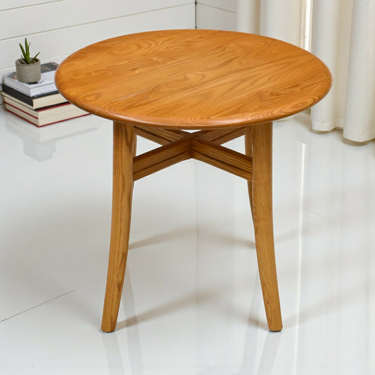 Ercol Round Side Table Light Finish Mid Century Modern Elm Light FREE Delivery*. SBR10877/2908E