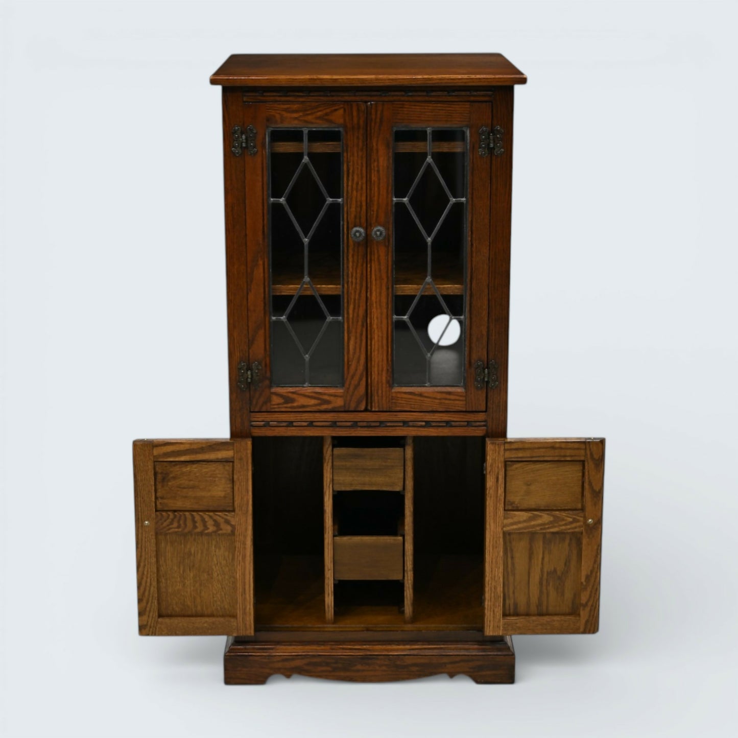 Old Charm Hi Fi/Record Cabinet 2 Adjustable Shelves Light Oak FREE UK Delivery*