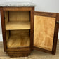 Pair of Bedside Tables Antique French Style Oak Marble Top Cabinets LOT 6573