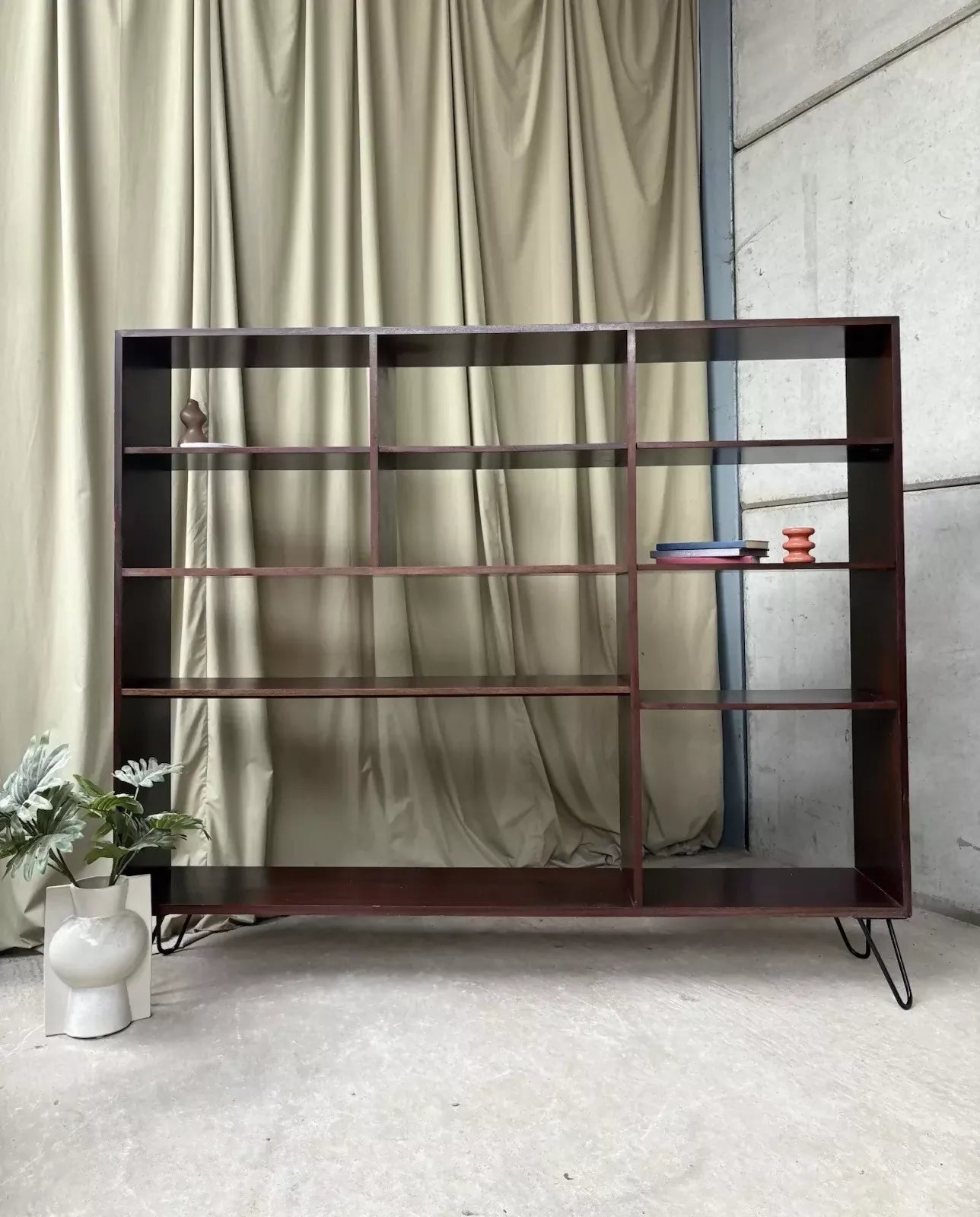 Vintage Mid Century Danish Rosewood Bookcase Shelving Wall Unit Retro Scandi R1069