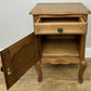 Pair of Bedside Tables Vintage French Louis Oak Nightstands Cabinets LOT 6296