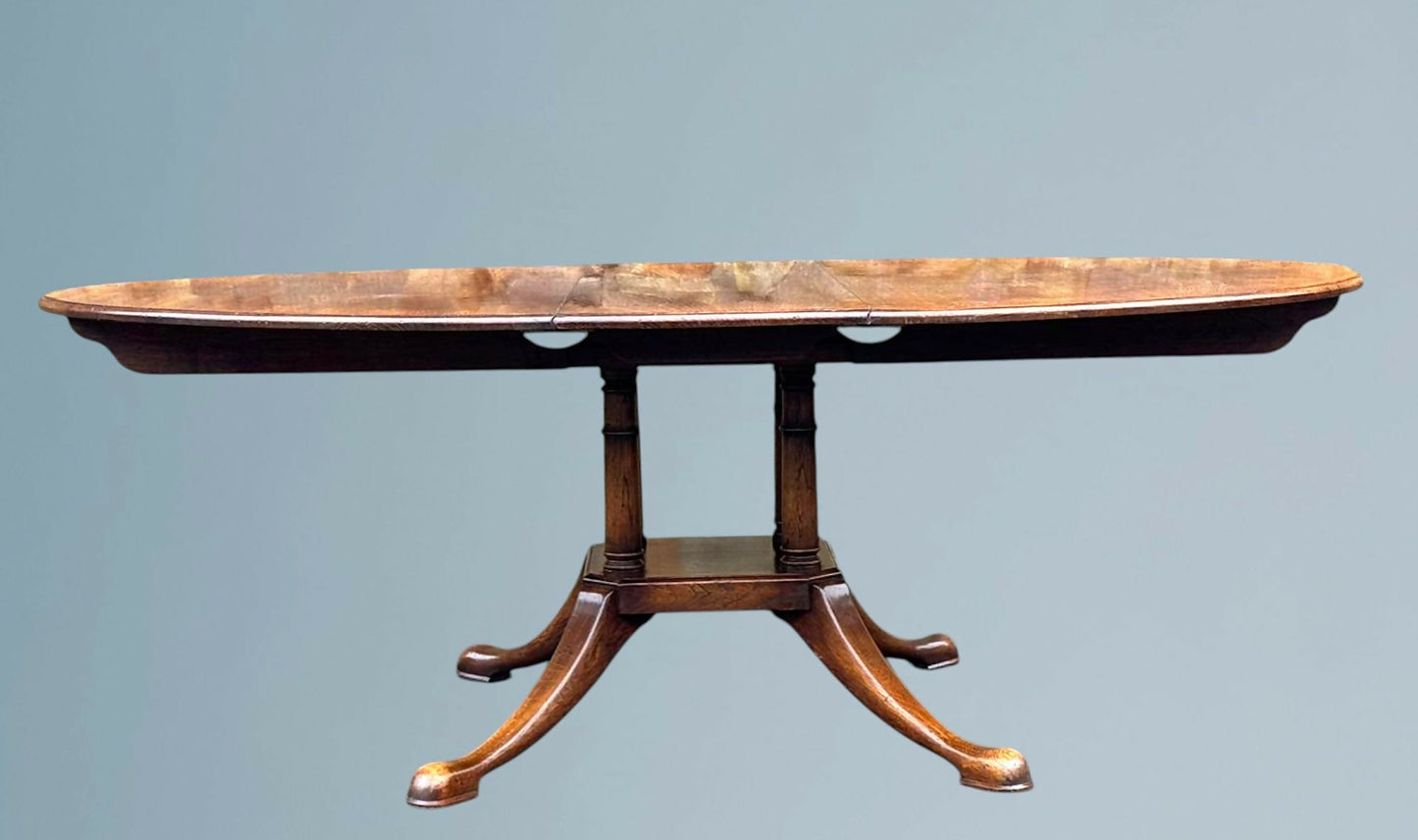 George III Revival Oak Extending Dining Table Titchmarsh Goodwin