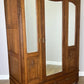Wardrobe Antique French Oak Two Door Mirrored Carved Armoire Cabinet LOT 6097