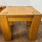 Modern Pair Of Solid Oak Side Tables / Lamp Tables