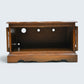 Old Charm TV Stand Linenfold Doors Model #2172 Tudor Brown Oak FREE UK Delivery