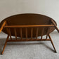 Vintage Oval Coffee Table with Magazine Rack – Mid Century Modern Laminate Wood