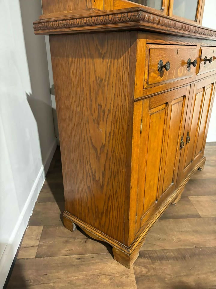 Victorian Golden Oak Library Bookcase