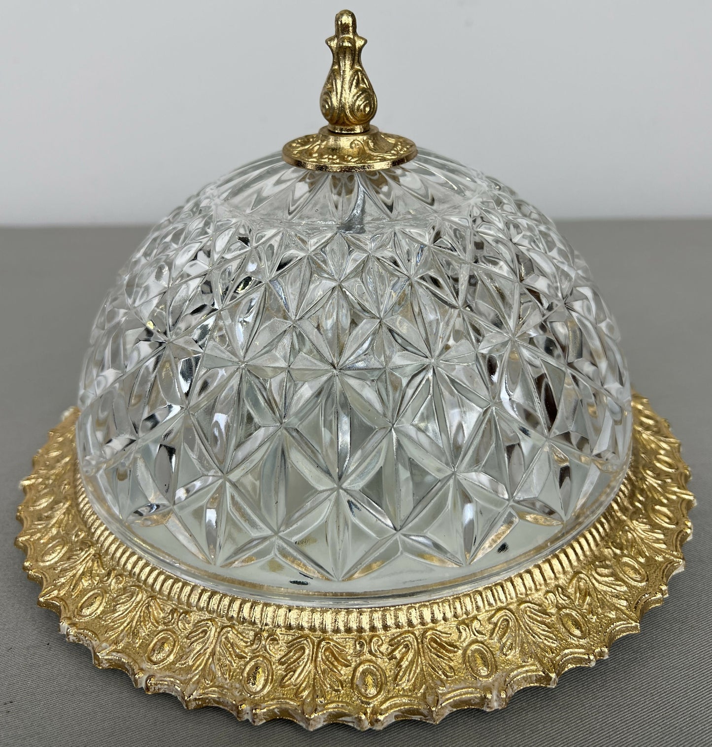 Ceiling Lamp Vintage French Brass Crystal Glass Chandelier Pendant LOT 6470