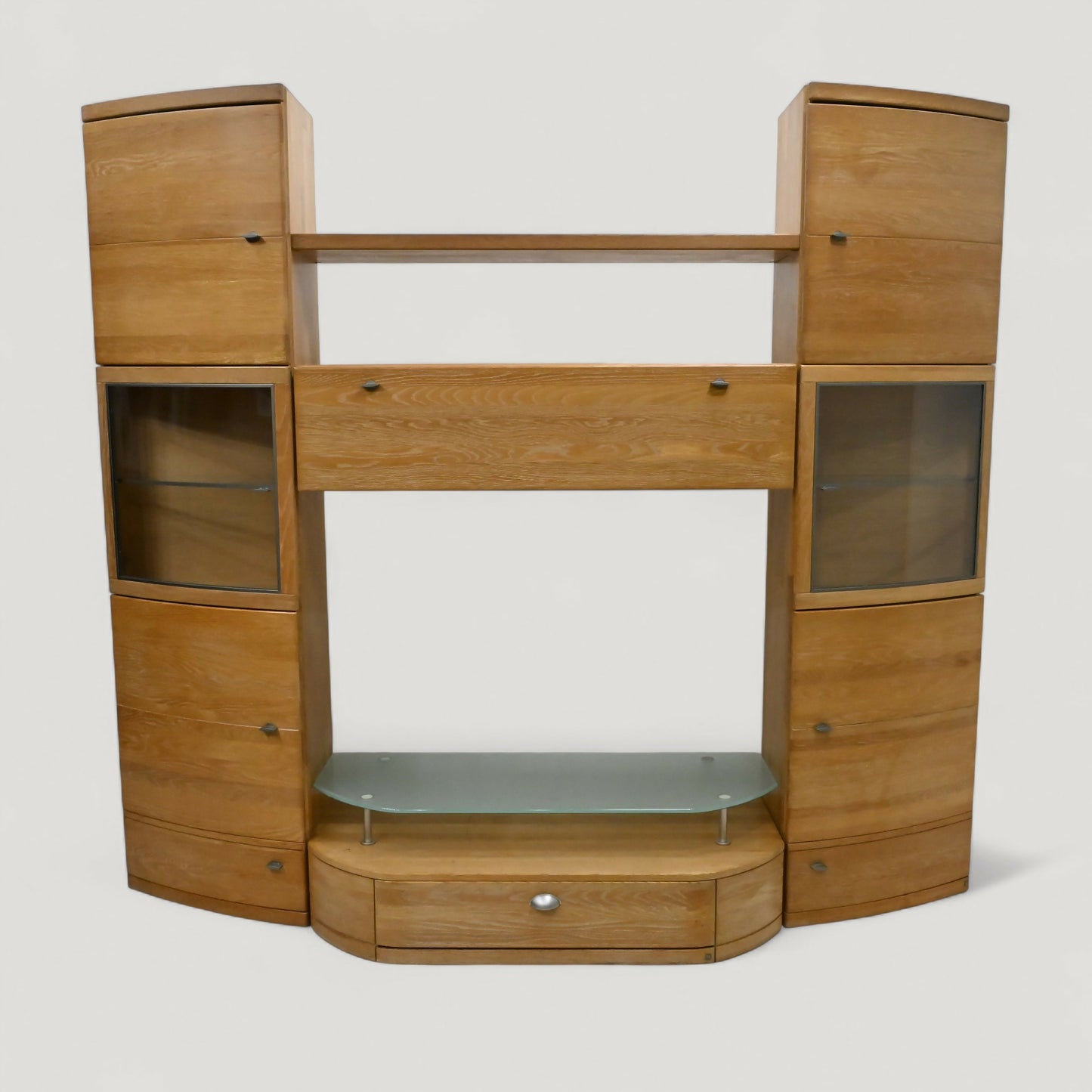 Large Hatfields Entertainment Wall Unit Oak Drawers & Cupboards FREE UK Delivery. SBR10963/2309E