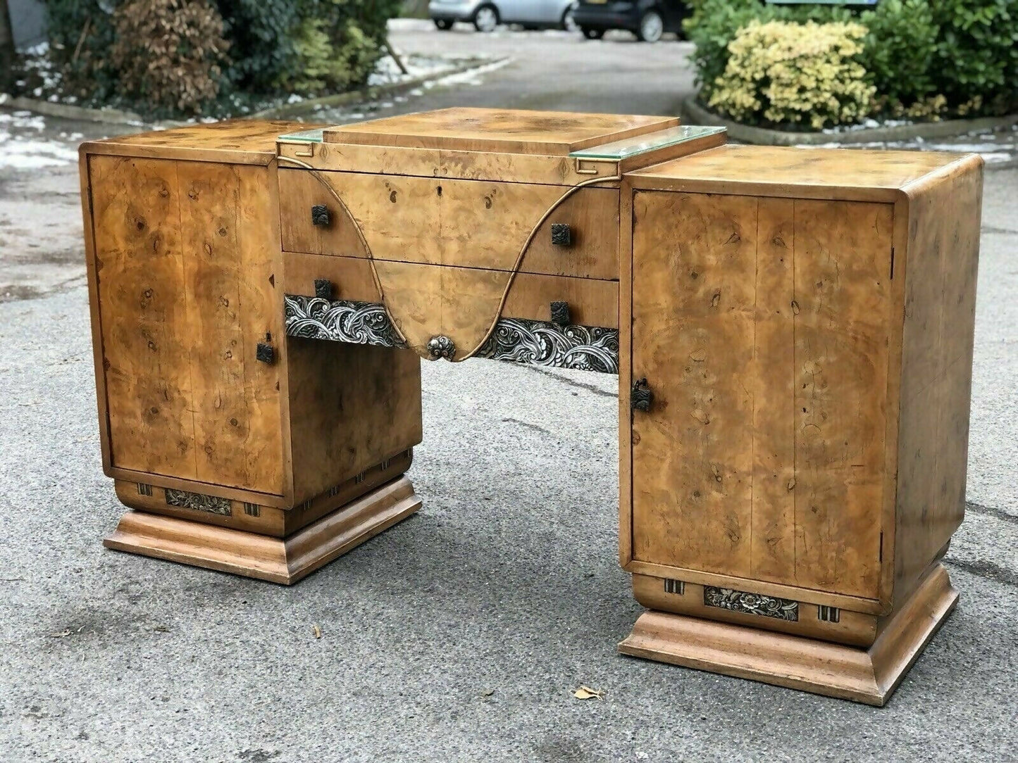 Art Deco Walnut Sideboard Drinks Cabinet