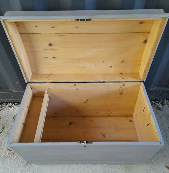 Grey Vintage Pine Blanket Box