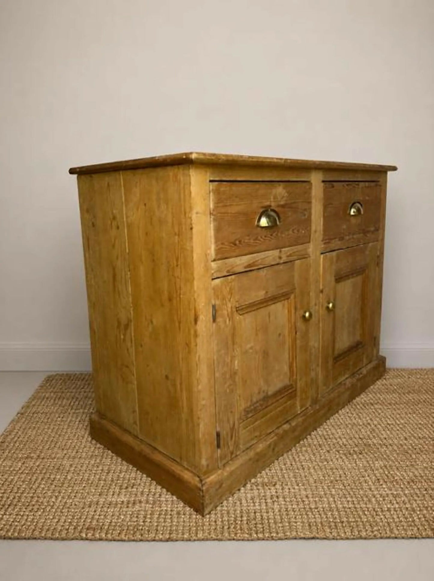 Vintage Pine Cupboard Sideboard | Housekeeper Cupboard | Kitchen Storage Cabinet | Hall Console | Rustic Sideboard