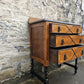 Vintage Oak Chest Of Drawers Three Drawer Lovely Detailing Super Proportions Ebonised In Black