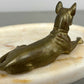 Tray Antique French Style Marble Brass Dog Decorative Display Tray LOT 6419