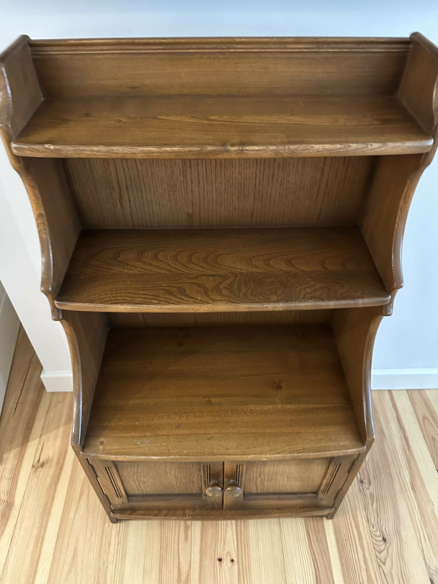 Ercol Waterfall Bookcase Elm Cupbard Vintage Ercol