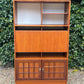 Mid Century Younger Teak Wall Unit Cabinet Writing Desk Bureau