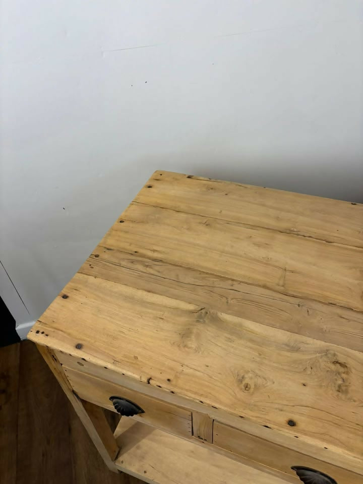 Large Vintage Indian Reclaimed Wood Kitchen Island