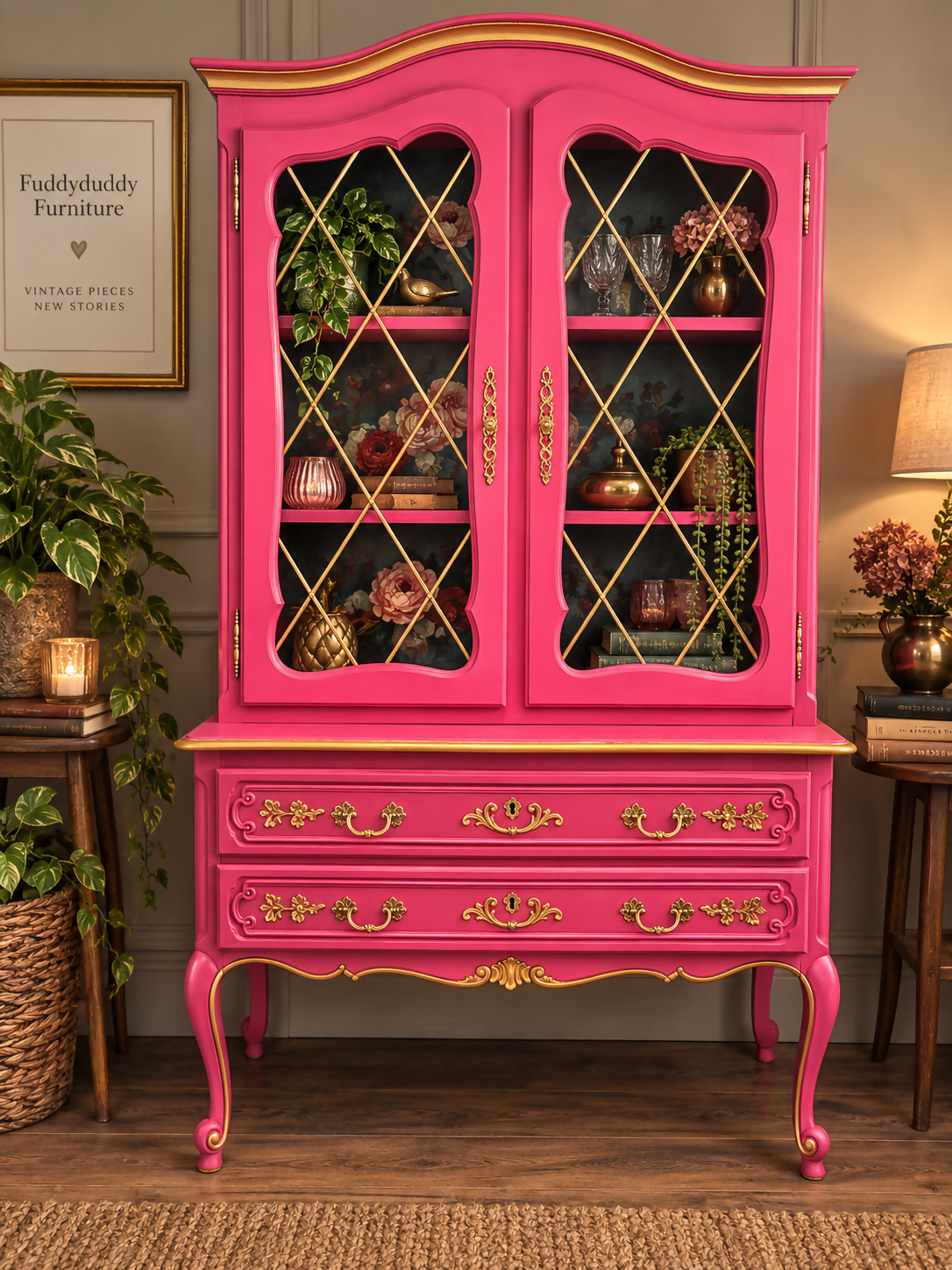 Vintage French display drinks cocktail cabinet