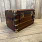Moynat antique leather travel trunk