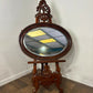 Vintage Mahogany Oval Wall Mirror