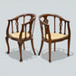 Two Edwardian Mahogany Tub Chairs His & Hers Upholstered Seats FREE UK Delivery