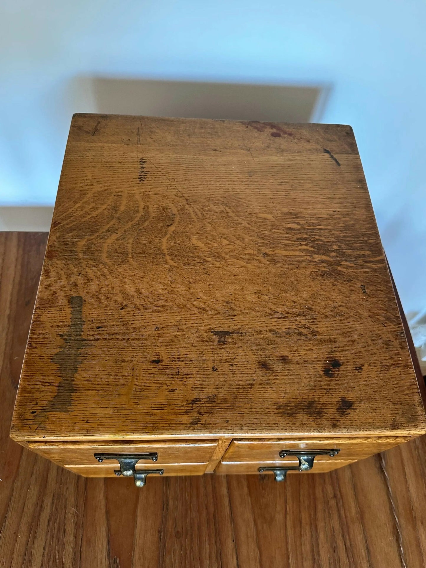 Antique Oak Drawers Haberdashery Index File Cabinet Drawers