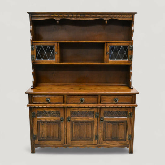 Old Charm Oak Dresser In Tudor Brown 4ft 6" Wide Door & Drawer FREE UK Delivery*. SBR10919/0909E