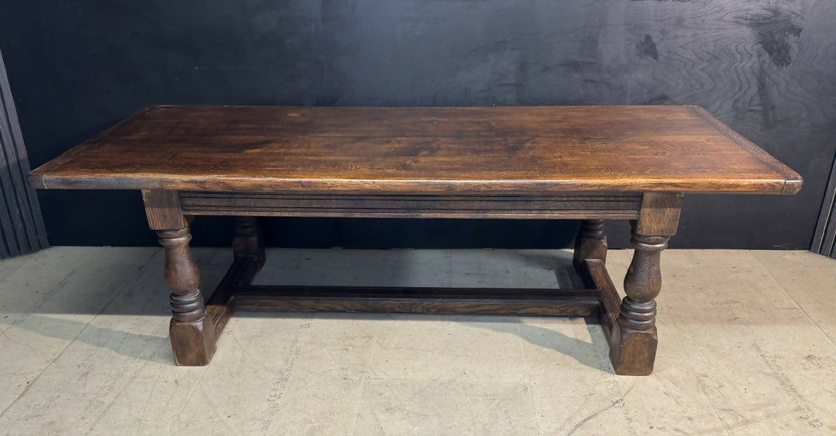 Very Deep & Long Oak Farmhouse Dining Table