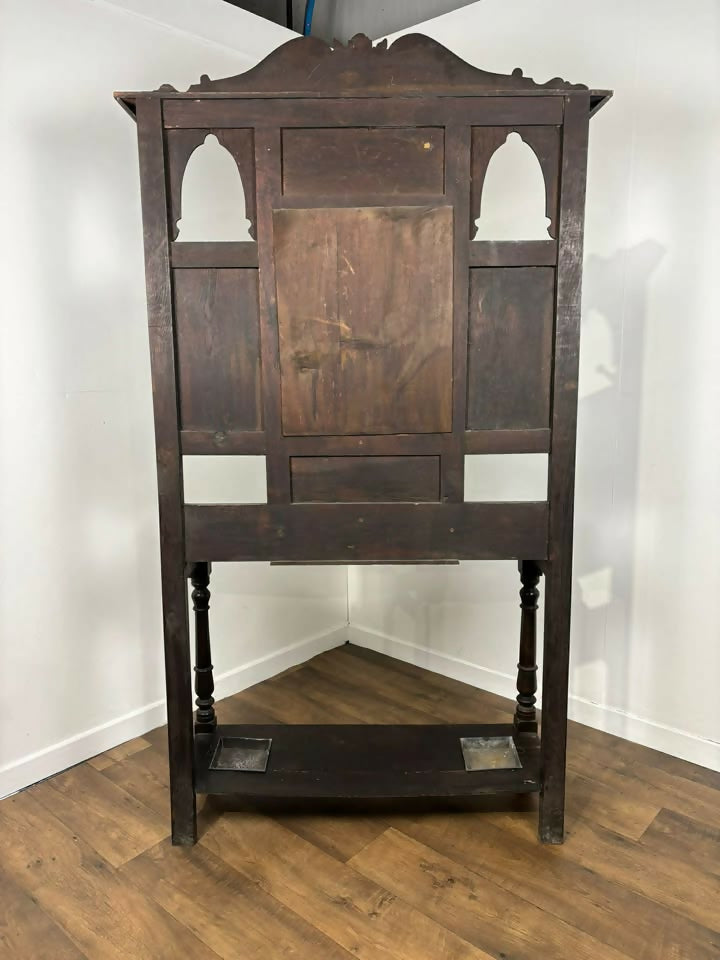 Late 19th Century Carved Gothic Oak Hall Stand