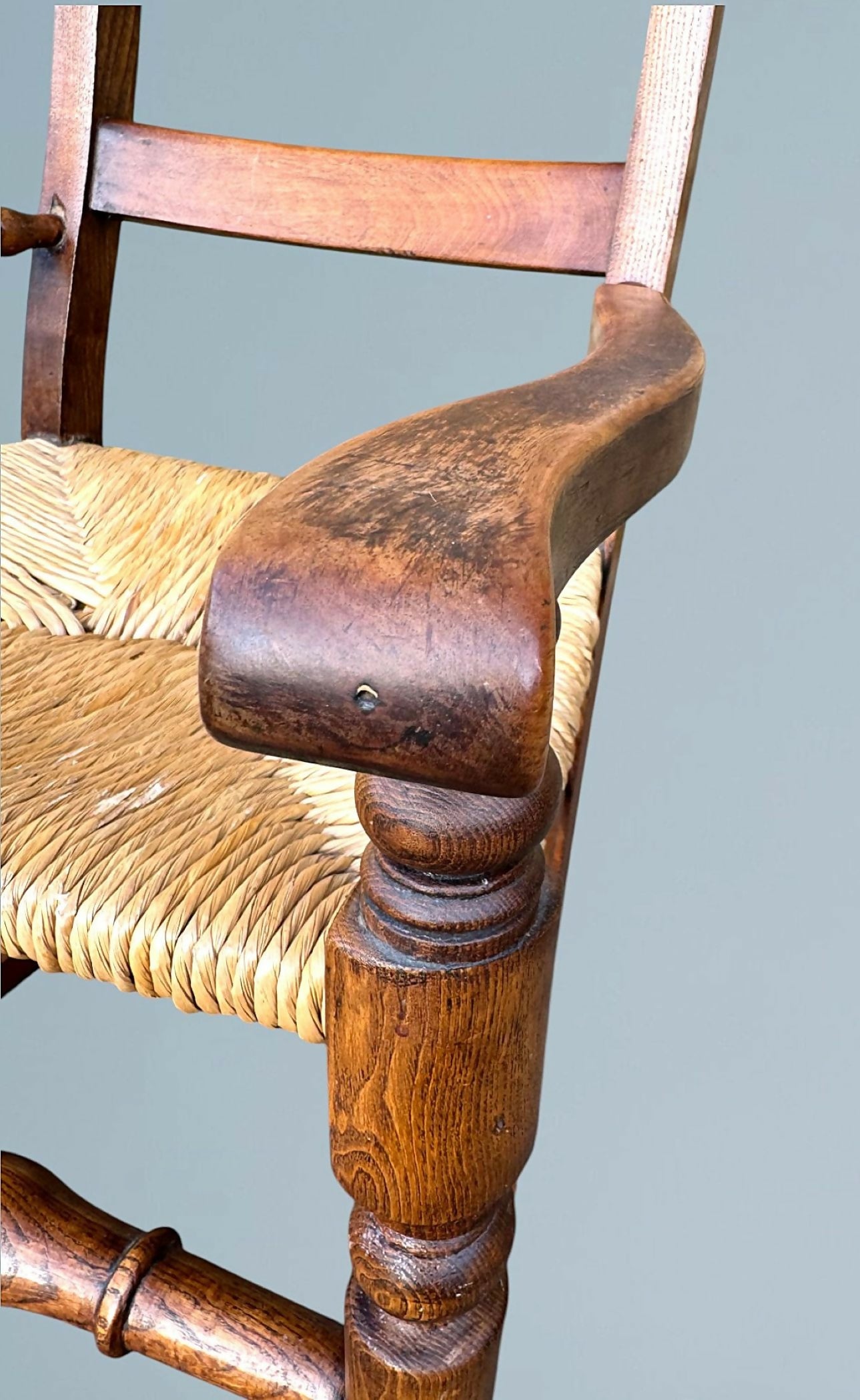 Antique 19th Century Rush Seat Rocking Chair