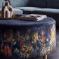 Luxurious Bespoke Floral Velvet Ottoman Coffee Table