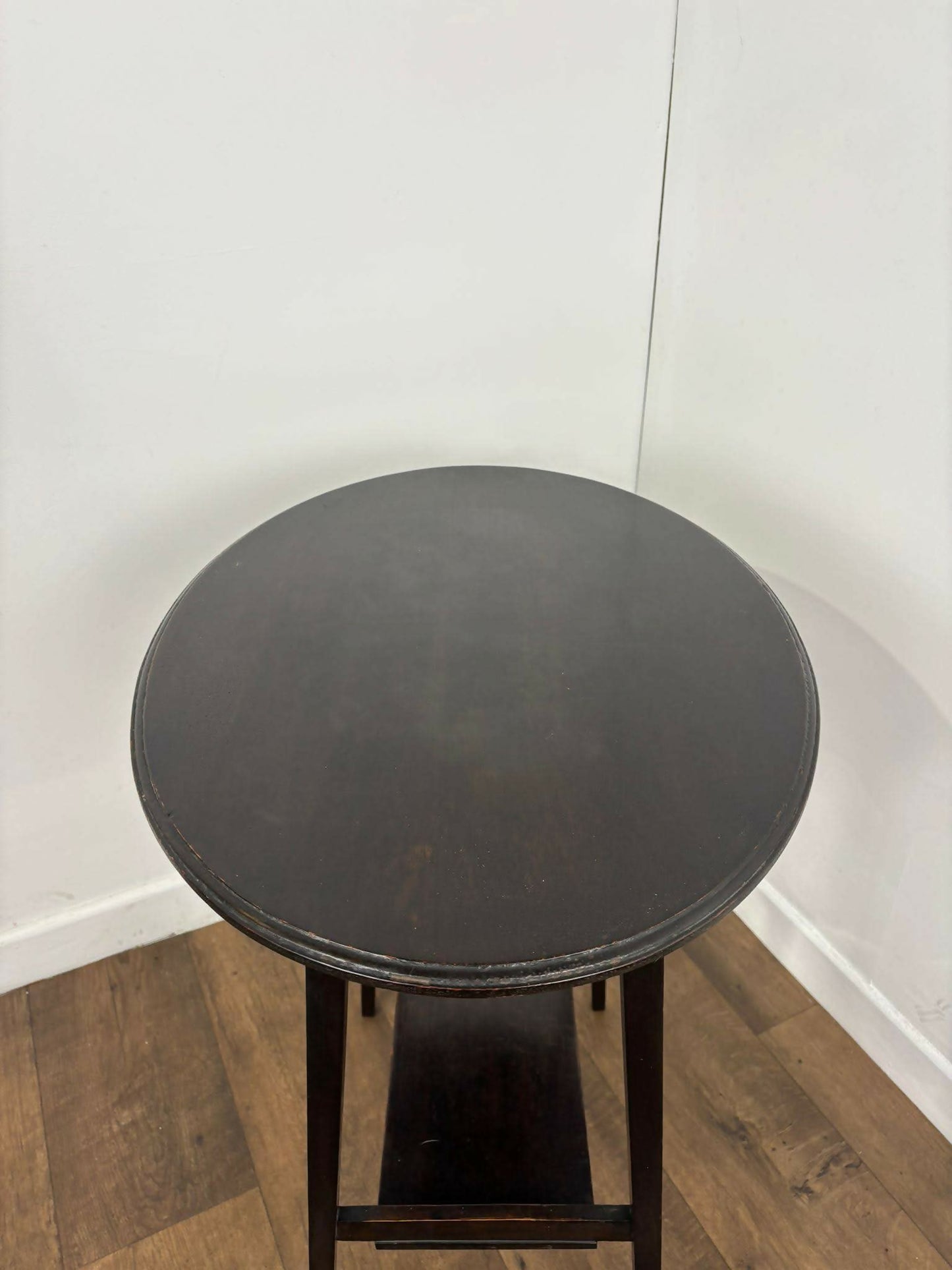 Vintage Stained Oak Side Table With Oval Top