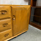 Vintage MCM Ercol Elm Windsor Sideboard 1960s 2 Cupboards Drawers on Castors