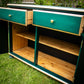 Green & Gold Repainted Pine Sideboard Dresser